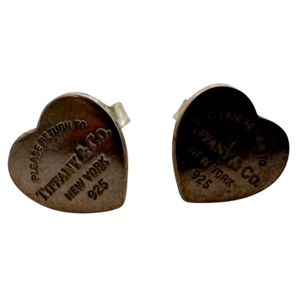 Tiffany & Co. Return to Tiffany Heart Tag Stud Earrings in Silver